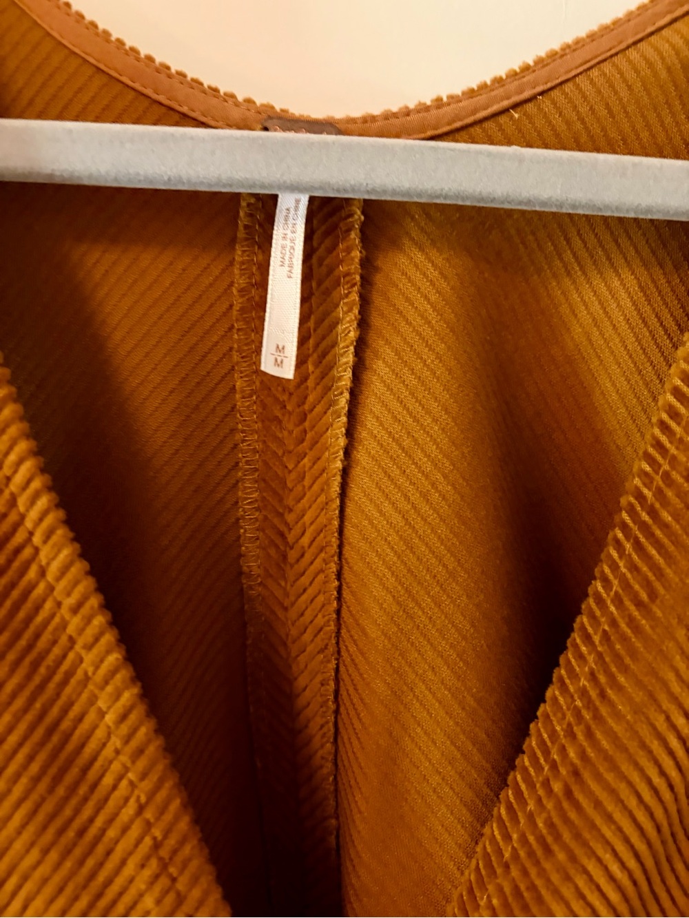 Free People Corduroy Button-Front Sleeveless Dress in Mustard - Picture 2 of 4